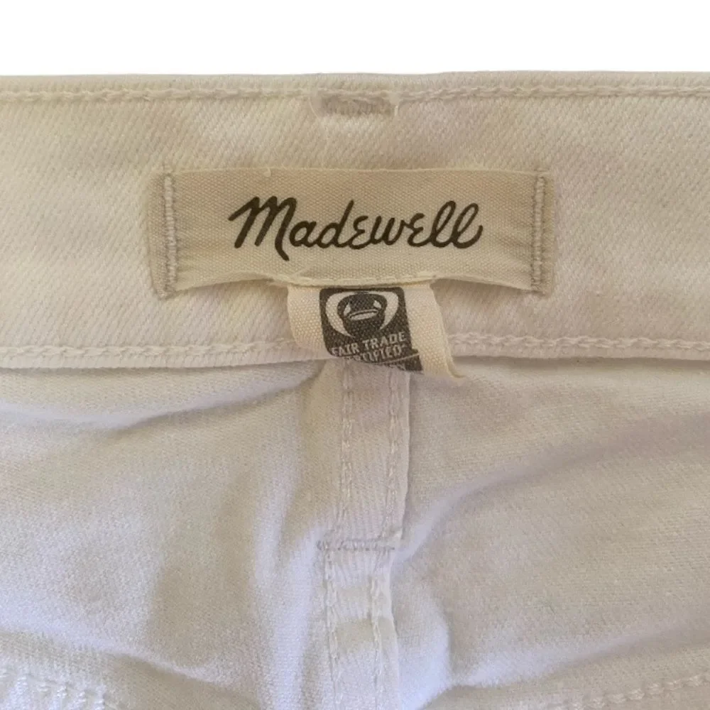 Madewell The Perfect Vintage Crop Jeans Women's 26 Off-White Knee-Rip Edition - Picture 15 of 16